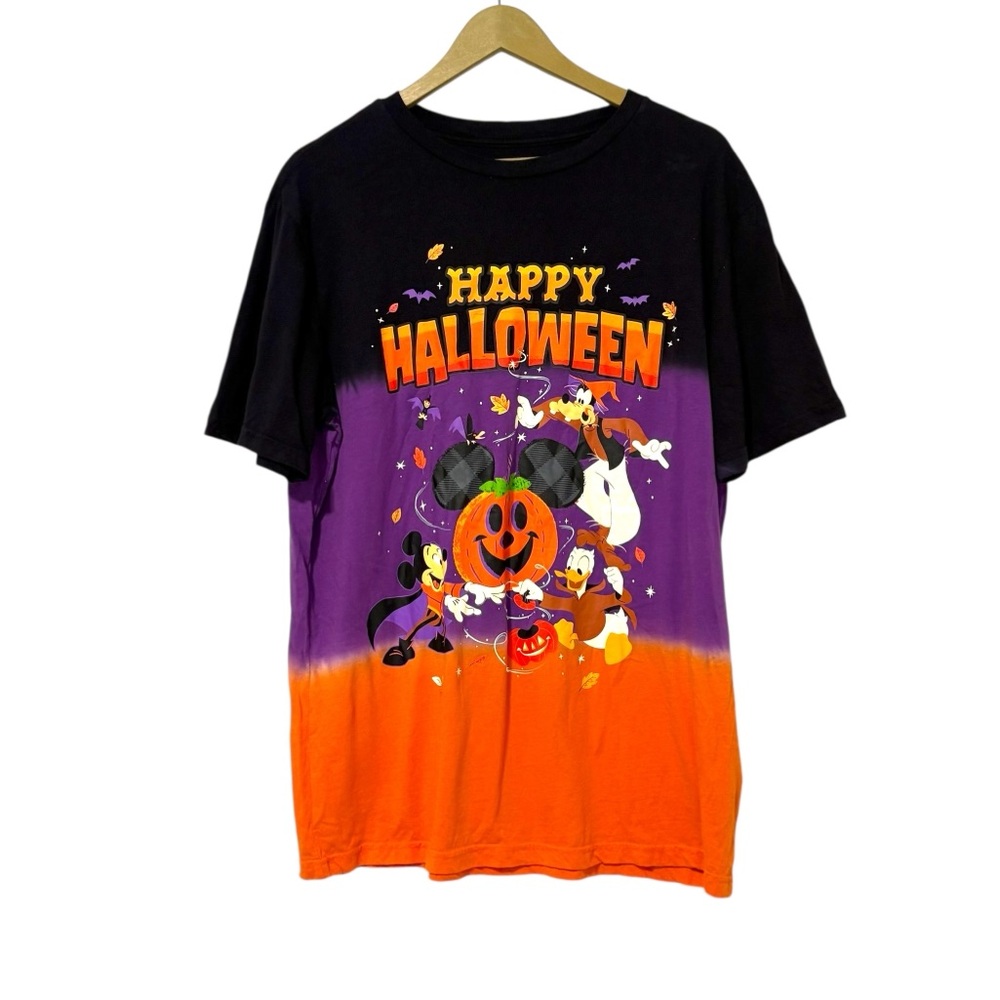 Disney Store Size Medium Orange Purple Ombré Halloween Graphic Tee Shirt Travel